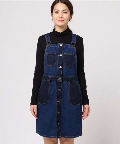 WEGO（ウィゴー）の「WEGO/レトロタイトジャンパースカート（ジャンパースカート・レディース・インディゴブルー/その他1/ダークインディゴブルー・FREE）」の12枚目の写真