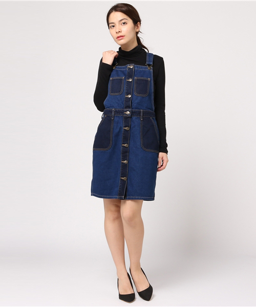 WEGO（ウィゴー）の「WEGO/レトロタイトジャンパースカート（ジャンパースカート・レディース・インディゴブルー/その他1/ダークインディゴブルー・FREE）」の15枚目の写真