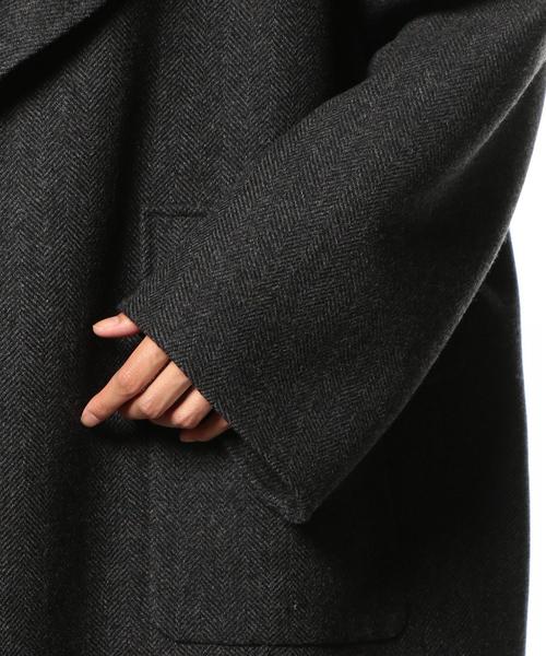 ASTRAET（アストラット）の「ASTRAET（アストラット）ヘリンボーン柄 リバーテーラードコート（その他アウター・レディース・ダークグレー・0/1）」の7枚目の写真