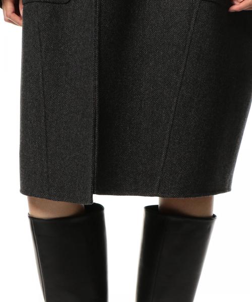 ASTRAET（アストラット）の「ASTRAET（アストラット）ヘリンボーン柄 リバーテーラードコート（その他アウター・レディース・ダークグレー・0/1）」の8枚目の写真