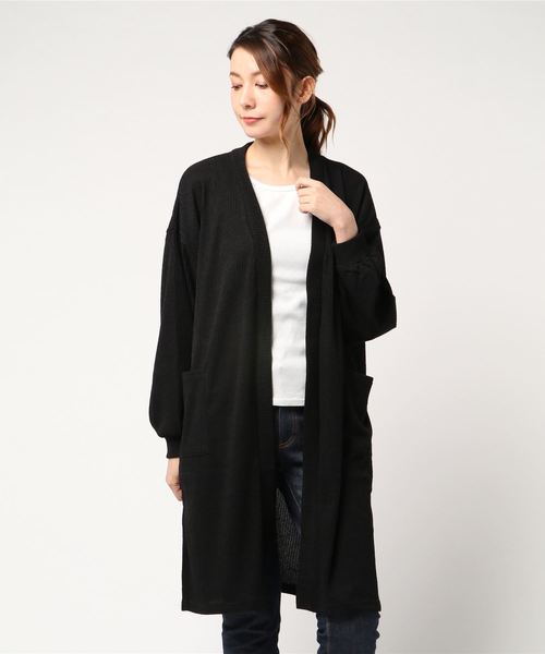 WEGO（ウィゴー）の「WEGO/リブロングカーディガン（カーディガン/ボレロ・レディース・杢グレー/ライトベージュ/ホワイト/ブラック/ライトピンク・FREE）」の21枚目の写真