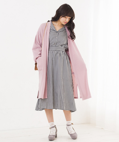 WEGO（ウィゴー）の「WEGO/リブロングカーディガン（カーディガン/ボレロ・レディース・杢グレー/ライトベージュ/ホワイト/ブラック/ライトピンク・FREE）」の22枚目の写真