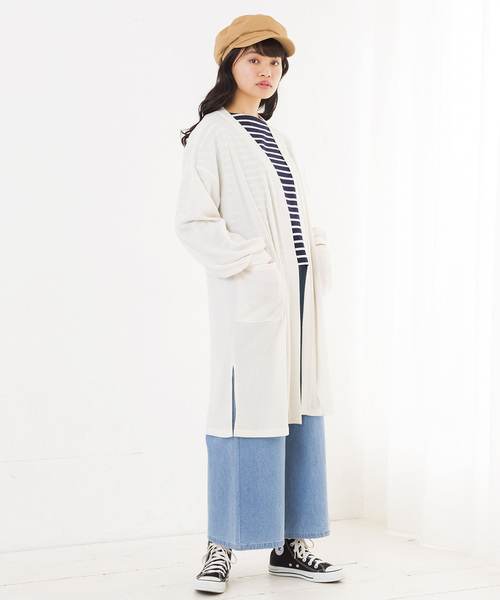 WEGO（ウィゴー）の「WEGO/リブロングカーディガン（カーディガン/ボレロ・レディース・杢グレー/ライトベージュ/ホワイト/ブラック/ライトピンク・FREE）」の17枚目の写真