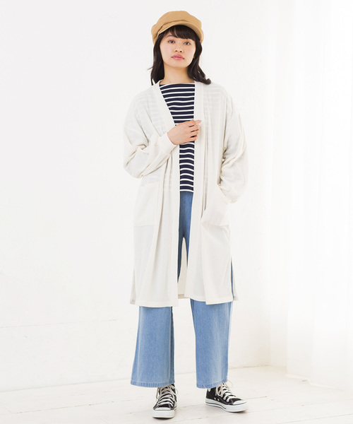 WEGO（ウィゴー）の「WEGO/リブロングカーディガン（カーディガン/ボレロ・レディース・杢グレー/ライトベージュ/ホワイト/ブラック/ライトピンク・FREE）」の11枚目の写真