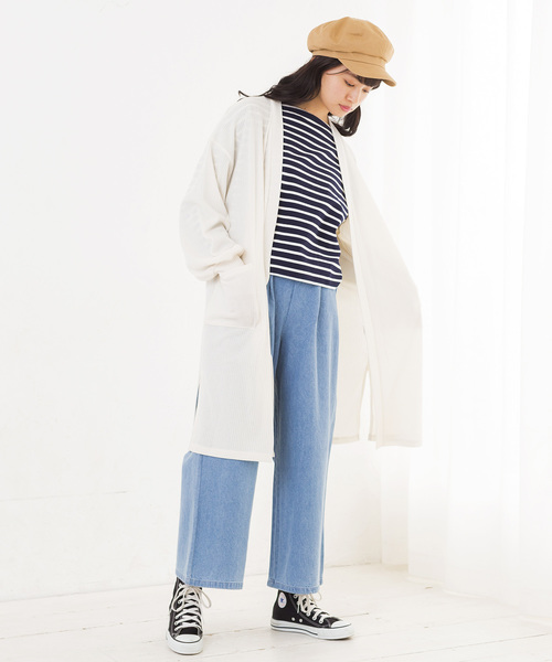 WEGO（ウィゴー）の「WEGO/リブロングカーディガン（カーディガン/ボレロ・レディース・杢グレー/ライトベージュ/ホワイト/ブラック/ライトピンク・FREE）」の19枚目の写真