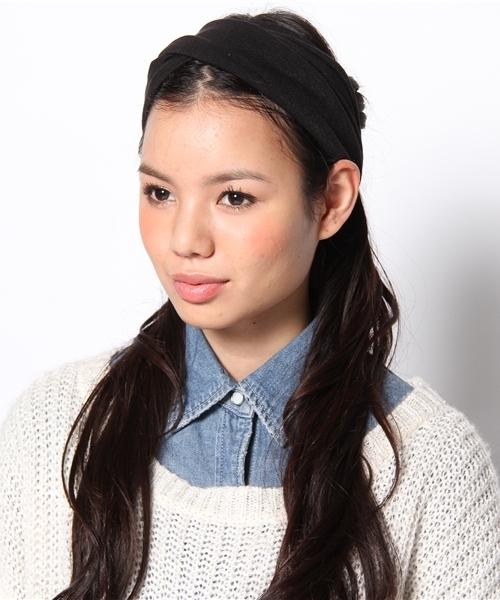 mystic（ミスティック）の「無地ﾀｰﾊﾞﾝ（ヘアバンド・レディース・グレー/ブラック・ﾌﾘ-）」の4枚目の写真