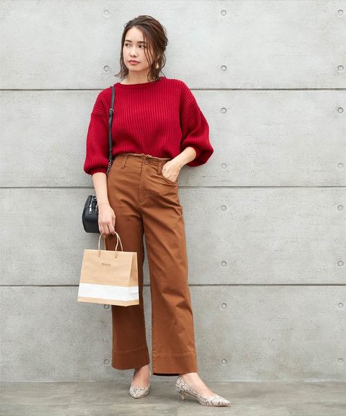 titivate（ティティベイト）の「ｳｴｽﾄﾌﾘﾝｼﾞﾊﾞｯｸﾍﾞﾙﾄﾜｲﾄﾞﾊﾟﾝﾂ（その他パンツ・レディース・ブラック/ブラウン/ベージュ/ライトベージュ/カーキ/ネイビー・S/M/L）」の13枚目の写真