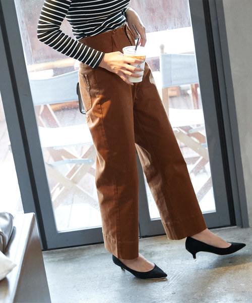 titivate（ティティベイト）の「ｳｴｽﾄﾌﾘﾝｼﾞﾊﾞｯｸﾍﾞﾙﾄﾜｲﾄﾞﾊﾟﾝﾂ（その他パンツ・レディース・ブラック/ブラウン/ベージュ/ライトベージュ/カーキ/ネイビー・S/M/L）」の14枚目の写真