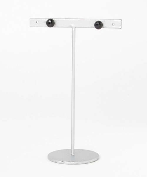 TONE SELECT GOODS(トーンセレクトグッズ)の「【925 SILVER ACC】ストーンラウンドピアス6mmSV925(OG)(ピアス(両耳用)・レディース・ブラック/ターコイズブルー・FREE)」の2枚目の写真