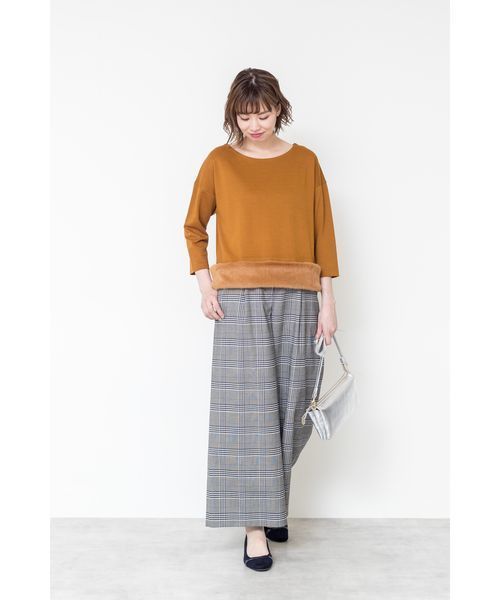 NATURAL BEAUTY BASIC(ナチュラルビューティーベーシック)の「【美人百花 10月号掲載】チェックワイドパンツ(その他パンツ・レディース・ブラウン系その他/ブルー系その他6・SMALL/MEDIUM/X-SMALL)」の8枚目の写真