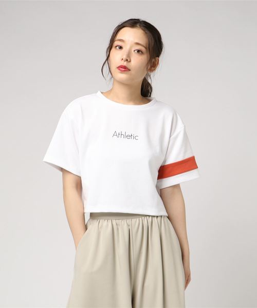 SAMANTHAVEGA(サマンサベガ)の「ショート丈ロゴTshirts(その他トップス・レディース・ホワイト/ネイビー/オレンジ・FREE)」の2枚目の写真