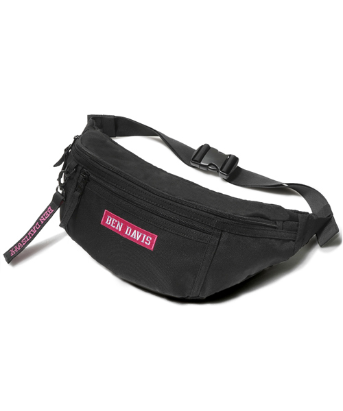 BEN DAVIS ORIGINALS(ベンデイビスオリジナルス)の「BENDAVIS LOGOTAPE WAISTBAG/ベンデイビス ロゴテープ ウエストバッグ(ボディバッグ/ウエストポーチ・レディース・ブラック×ブラック/ブラック×レッド/ブラック×ピンク/ブラック×イエロー/ブラック×パープル・FREE)」の13枚目の写真