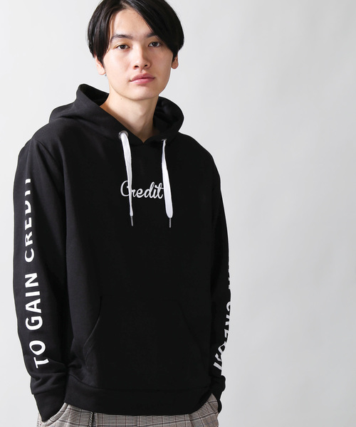 WEGO（ウィゴー）の「WEGO/スリーブロゴプルパーカー（パーカー・メンズ・ホワイト/ブラック/マスタード・MEDIUM/LARGE）」の2枚目の写真