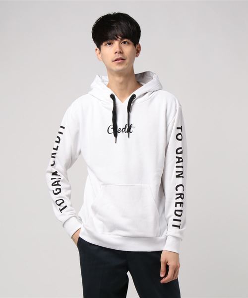 WEGO（ウィゴー）の「WEGO/スリーブロゴプルパーカー（パーカー・メンズ・ホワイト/ブラック/マスタード・MEDIUM/LARGE）」の8枚目の写真