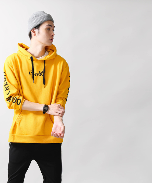 WEGO（ウィゴー）の「WEGO/スリーブロゴプルパーカー（パーカー・メンズ・ホワイト/ブラック/マスタード・MEDIUM/LARGE）」の12枚目の写真