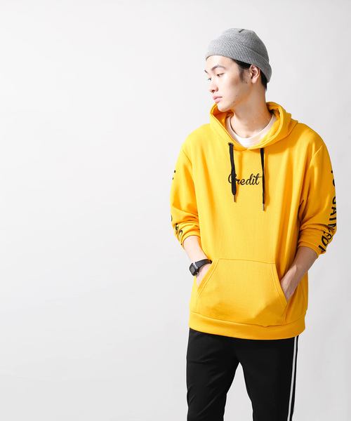 WEGO（ウィゴー）の「WEGO/スリーブロゴプルパーカー（パーカー・メンズ・ホワイト/ブラック/マスタード・MEDIUM/LARGE）」の11枚目の写真