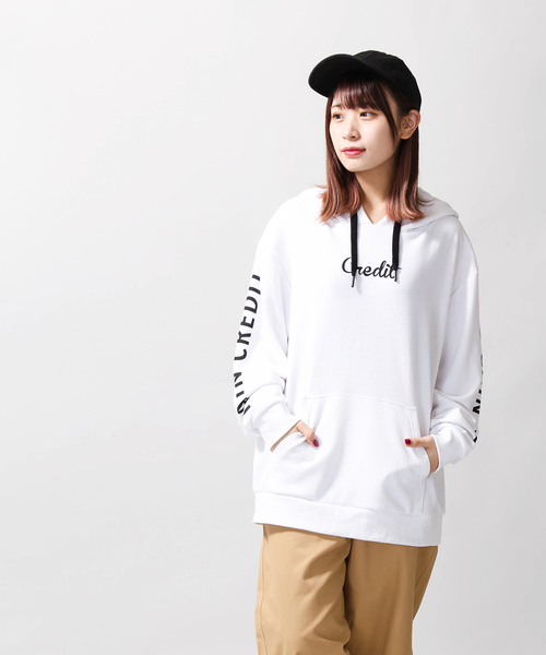 WEGO（ウィゴー）の「WEGO/スリーブロゴプルパーカー（パーカー・メンズ・ホワイト/ブラック/マスタード・MEDIUM/LARGE）」の9枚目の写真