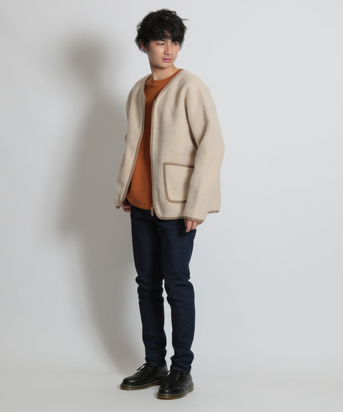 niko and...（ニコアンド）の「フリースジップカーディガン（カーディガン/ボレロ・メンズ・ブラック/アイボリー/キャメル・MEDIUM/LARGE）」の6枚目の写真