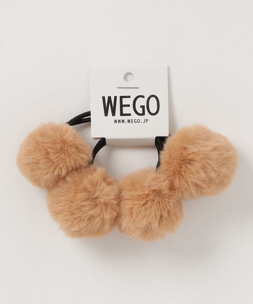 WEGO（ウィゴー）の「WEGO/2Pファーポンポンヘアゴム（ヘアゴム・レディース・ブラック/サックスブルー/キャメル/ライトピンク/ライトパープル/グレー・FREE）」の6枚目の写真
