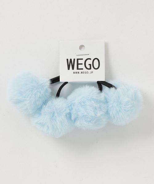 WEGO（ウィゴー）の「WEGO/2Pファーポンポンヘアゴム（ヘアゴム・レディース・ブラック/サックスブルー/キャメル/ライトピンク/ライトパープル/グレー・FREE）」の4枚目の写真