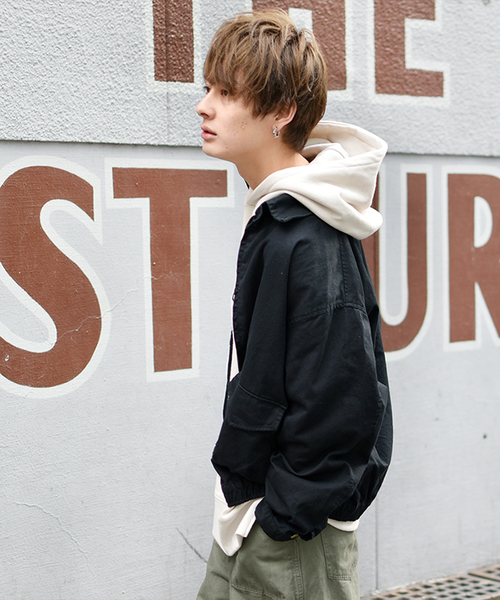 kutir(クティール)の「ドリズラージャケット オーバーシルエット(ブルゾン・メンズ・ブラック/ベージュ/カーキ・MEDIUM/LARGE)」の7枚目の写真