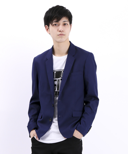 WEGO（ウィゴー）の「WEGO/テーラードジャケット（テーラードジャケット・メンズ・ブラック/ブルー系その他/ネイビー・SMALL/LARGE/MEDIUM）」の3枚目の写真