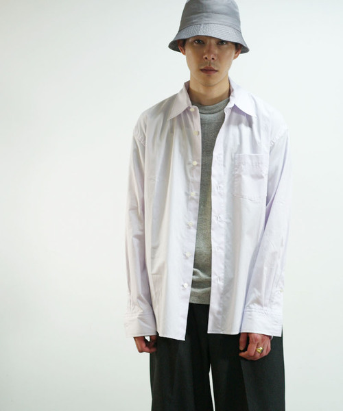 KAIKO（カイコー）の「KAIKO LARGER SHIRT（シャツ/ブラウス・メンズ・ホワイト/ライトグレー/ブラック/ライトグリーン/ライトパープル・S/M/L）」の5枚目の写真