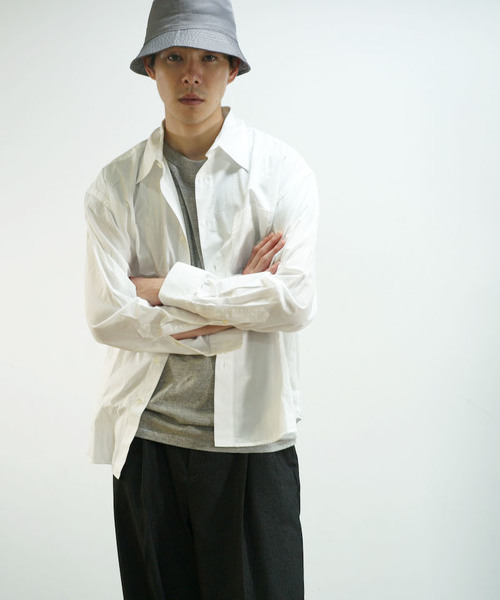 KAIKO（カイコー）の「KAIKO LARGER SHIRT（シャツ/ブラウス・メンズ・ホワイト/ライトグレー/ブラック/ライトグリーン/ライトパープル・S/M/L）」の2枚目の写真