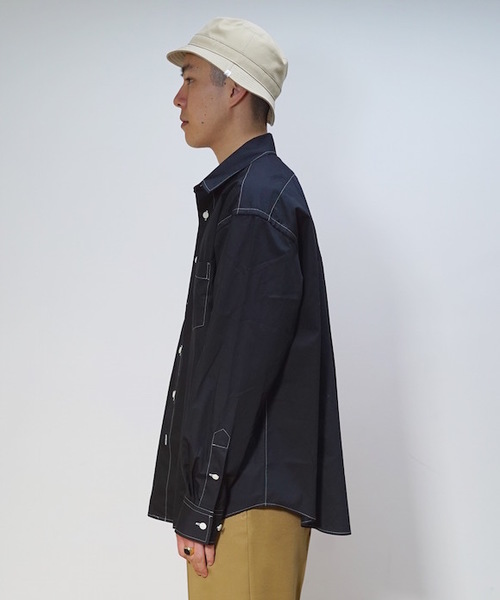 KAIKO（カイコー）の「KAIKO LARGER SHIRT（シャツ/ブラウス・メンズ・ホワイト/ライトグレー/ブラック/ライトグリーン/ライトパープル・S/M/L）」の14枚目の写真