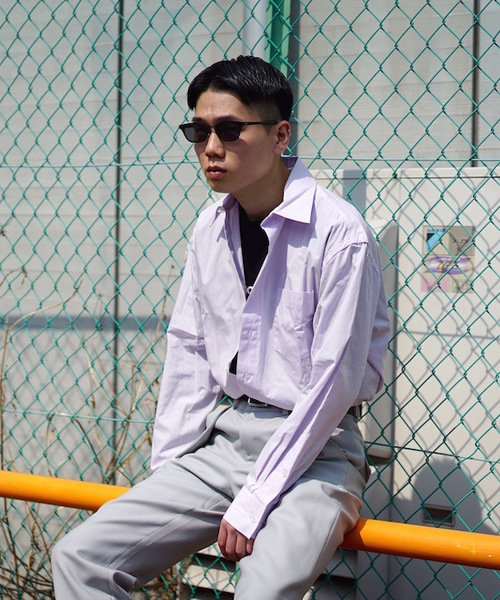 KAIKO（カイコー）の「KAIKO LARGER SHIRT（シャツ/ブラウス・メンズ・ホワイト/ライトグレー/ブラック/ライトグリーン/ライトパープル・S/M/L）」の21枚目の写真