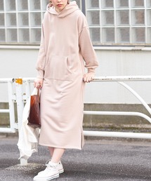 natural couture | サイドＷジップロングパーカーワンピース(ワンピース)