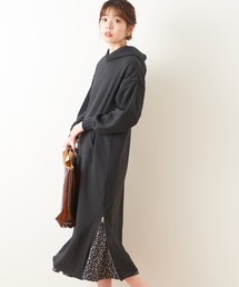 natural couture | サイドWジップロングパーカーワンピース(ワンピース)
