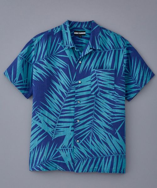 DOUBLE RAINBOUU(ダブルレインボー)の「DOUBLE RAINBOUU SS HAWAIIAN SHIRT (DR060)(シャツ/ブラウス)」|ブラック×グリーン