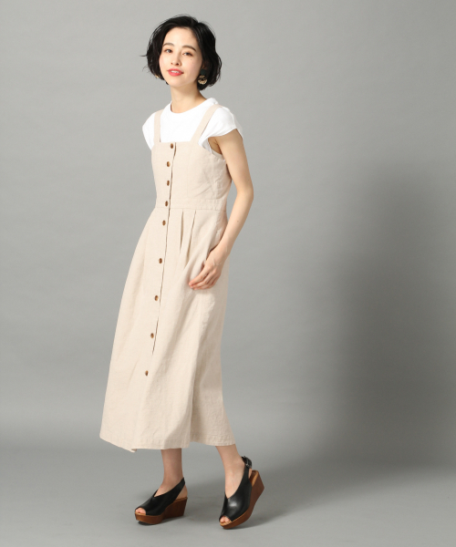 LOWRYS FARM（ローリーズファーム）の「マエボタンキャミワンピ　832230（ワンピース・レディース・ブラック/レッド/アイボリー・MEDIUM/LARGE）」の2枚目の写真