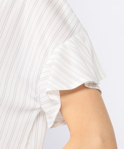 A/C DESIGN BY ALPHA CUBIC（エーシーデザインバイアルファキュービック）の「◇カタログ掲載◇フリルスリーブプルオーバー（Tシャツ/カットソー・レディース・ライトグレー/ネイビー/オフホワイト・M size/L size）」の7枚目の写真