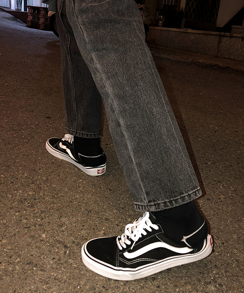 MASONPRINCE（メイソンプリンス）の「【MASONPRINCE】ヴィンテージ加工 色落ち テーパード デニムパンツ（デニムパンツ・メンズ・ブラック/ブルー・S/M/L/XL/XS）」の18枚目の写真