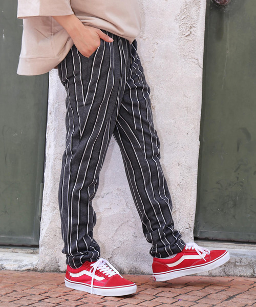 revertical(リバーティカル)の「メンズテーパードパンツ ポンチ素材 ストライプ柄 ストレッチパンツ(その他パンツ・メンズ・ネイビー×ホワイト/グレー/ネイビー/ブラック×ホワイト/ブラック/グレー系その他・XL/M/L)」の7枚目の写真