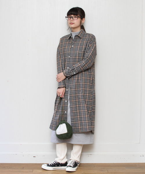 GYMPHLEX(ジムフレックス)の「GYMPHLEX / ジムフレックス ビエラシャツワンピース #J-1176(シャツワンピース・レディース・レッド/ブラウン/グレー・14)」の16枚目の写真