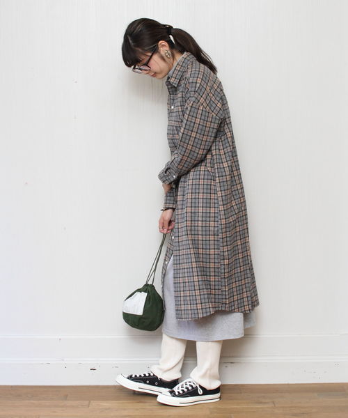 GYMPHLEX(ジムフレックス)の「GYMPHLEX / ジムフレックス ビエラシャツワンピース #J-1176(シャツワンピース・レディース・レッド/ブラウン/グレー・14)」の18枚目の写真