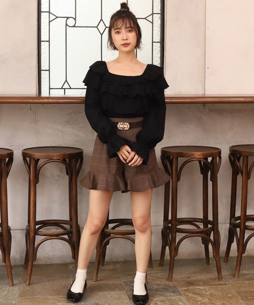 one after another NICE CLAUP(ワンアフターアナザーナイスクラップ)の「フリルティアードブラウス(シャツ/ブラウス・レディース・ブラック/オフホワイト/ミント・FREE)」の21枚目の写真