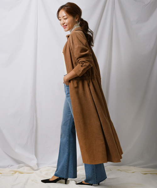 Ambre Neige(アンブルネージュ)の「コーデュロイシャツワンピース【WEB/EC限定商品】(ワンピース・レディース・ダークブラウン/アイボリー・FREE)」の5枚目の写真