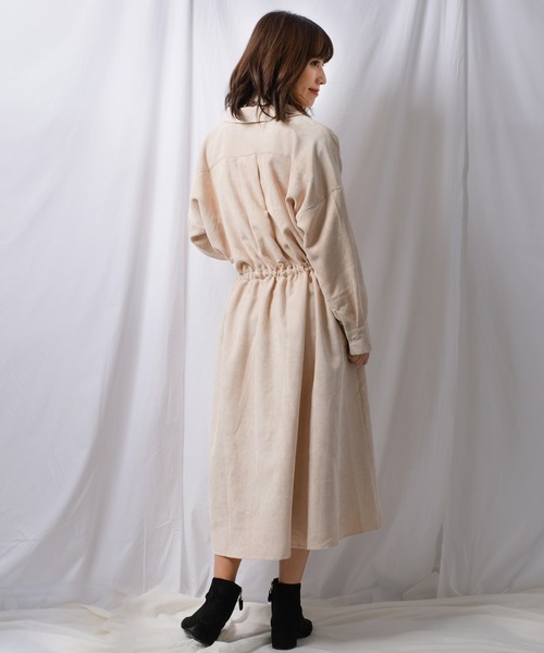 Ambre Neige(アンブルネージュ)の「コーデュロイシャツワンピース【WEB/EC限定商品】(ワンピース・レディース・ダークブラウン/アイボリー・FREE)」の10枚目の写真