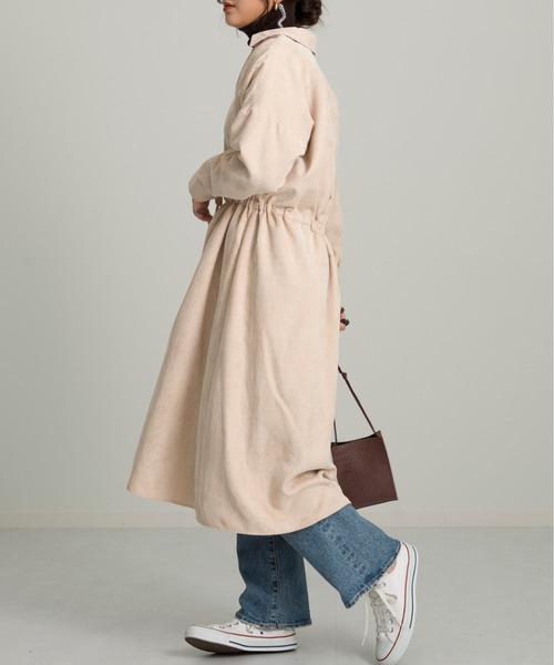 Ambre Neige(アンブルネージュ)の「コーデュロイシャツワンピース【WEB/EC限定商品】(ワンピース・レディース・ダークブラウン/アイボリー・FREE)」の13枚目の写真
