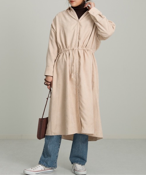 Ambre Neige(アンブルネージュ)の「コーデュロイシャツワンピース【WEB/EC限定商品】(ワンピース・レディース・ダークブラウン/アイボリー・FREE)」の12枚目の写真