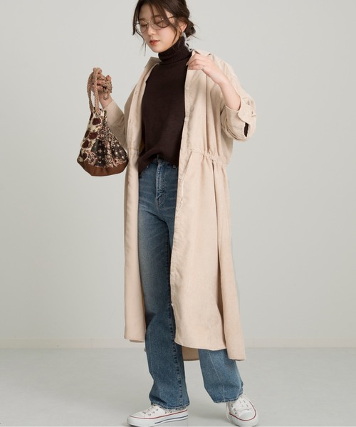 Ambre Neige(アンブルネージュ)の「コーデュロイシャツワンピース【WEB/EC限定商品】(ワンピース・レディース・ダークブラウン/アイボリー・FREE)」の14枚目の写真