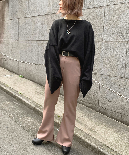 apres jour mignon（アプレジュールミニョン）の「ボックス袖ショートゆるニット【ZOZOTOWN限定アイテム】（ニット/セーター・レディース・ブラック/カーキ/ボルドー/モカ/ライトベージュ・フリー）」の13枚目の写真