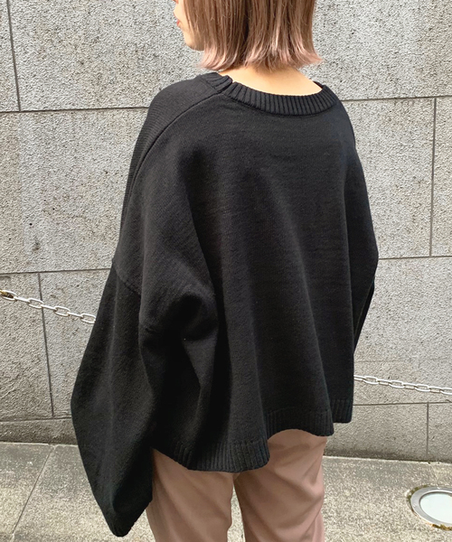 apres jour mignon（アプレジュールミニョン）の「ボックス袖ショートゆるニット【ZOZOTOWN限定アイテム】（ニット/セーター・レディース・ブラック/カーキ/ボルドー/モカ/ライトベージュ・フリー）」の10枚目の写真