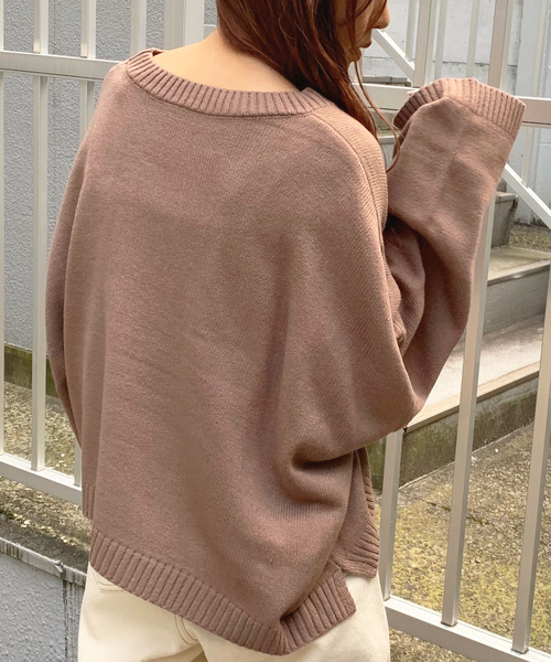 apres jour mignon（アプレジュールミニョン）の「ボックス袖ショートゆるニット【ZOZOTOWN限定アイテム】（ニット/セーター・レディース・ブラック/カーキ/ボルドー/モカ/ライトベージュ・フリー）」の19枚目の写真