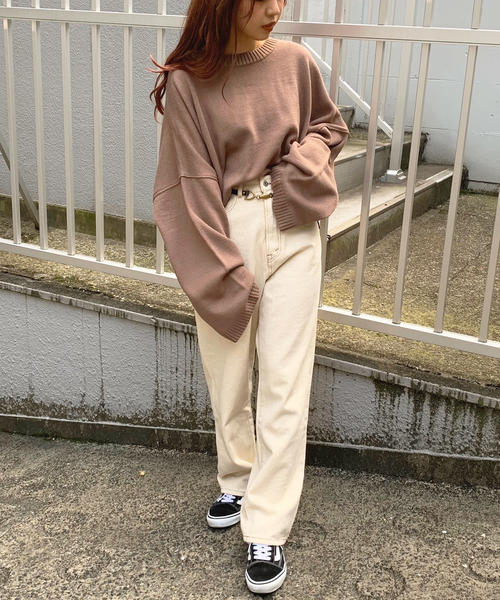 apres jour mignon（アプレジュールミニョン）の「ボックス袖ショートゆるニット【ZOZOTOWN限定アイテム】（ニット/セーター・レディース・ブラック/カーキ/ボルドー/モカ/ライトベージュ・フリー）」の21枚目の写真