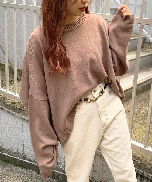 apres jour mignon（アプレジュールミニョン）の「ボックス袖ショートゆるニット【ZOZOTOWN限定アイテム】（ニット/セーター・レディース・ブラック/カーキ/ボルドー/モカ/ライトベージュ・フリー）」の16枚目の写真